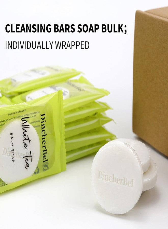 DincherBel 100 Pack 0.5oz Travel Soap, Mini Round Cleansing Bars Soap Bulk Travel Size, Individually Wrapped Toiletries Amenities for Hotel, Airbnb, Shelter, Camping and Traveling - Image 2